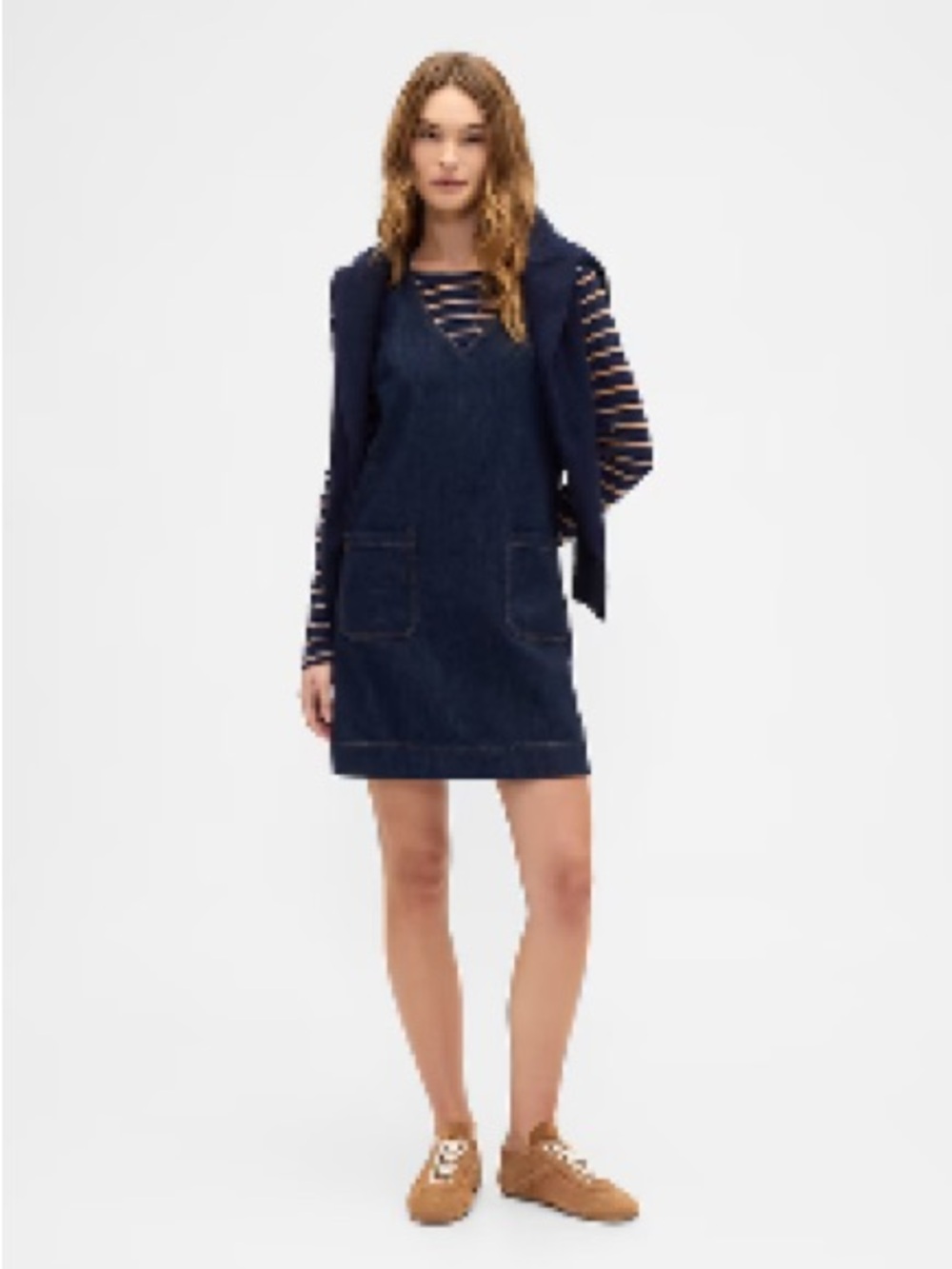 GAP Dark Denim V-Neck Dress - Picture 9 of 9